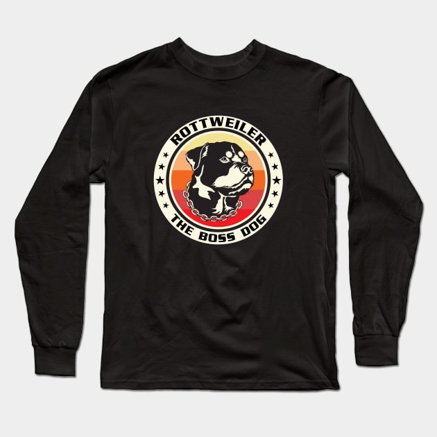 Rottweiler The Boss Dog Long Sleeve T-Shirt by vectrus